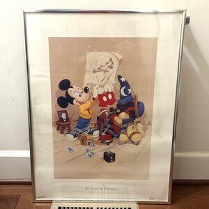 Mickey Mouse 60 Years in Pictures Poster Framed 18" x 24" the Disney Channel
